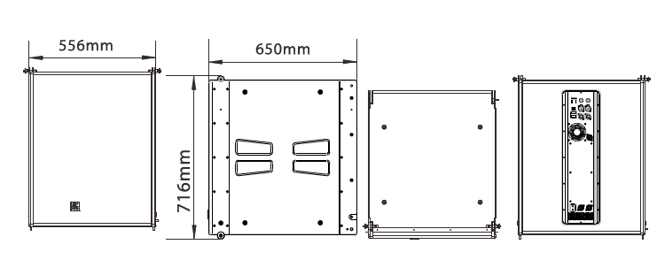 单18英寸线阵列低频有源扬声器尺寸图