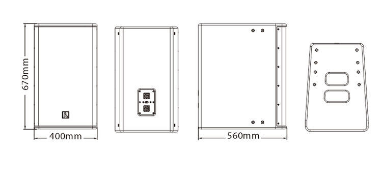 12寸三分频线阵列全频扬声器尺寸图
